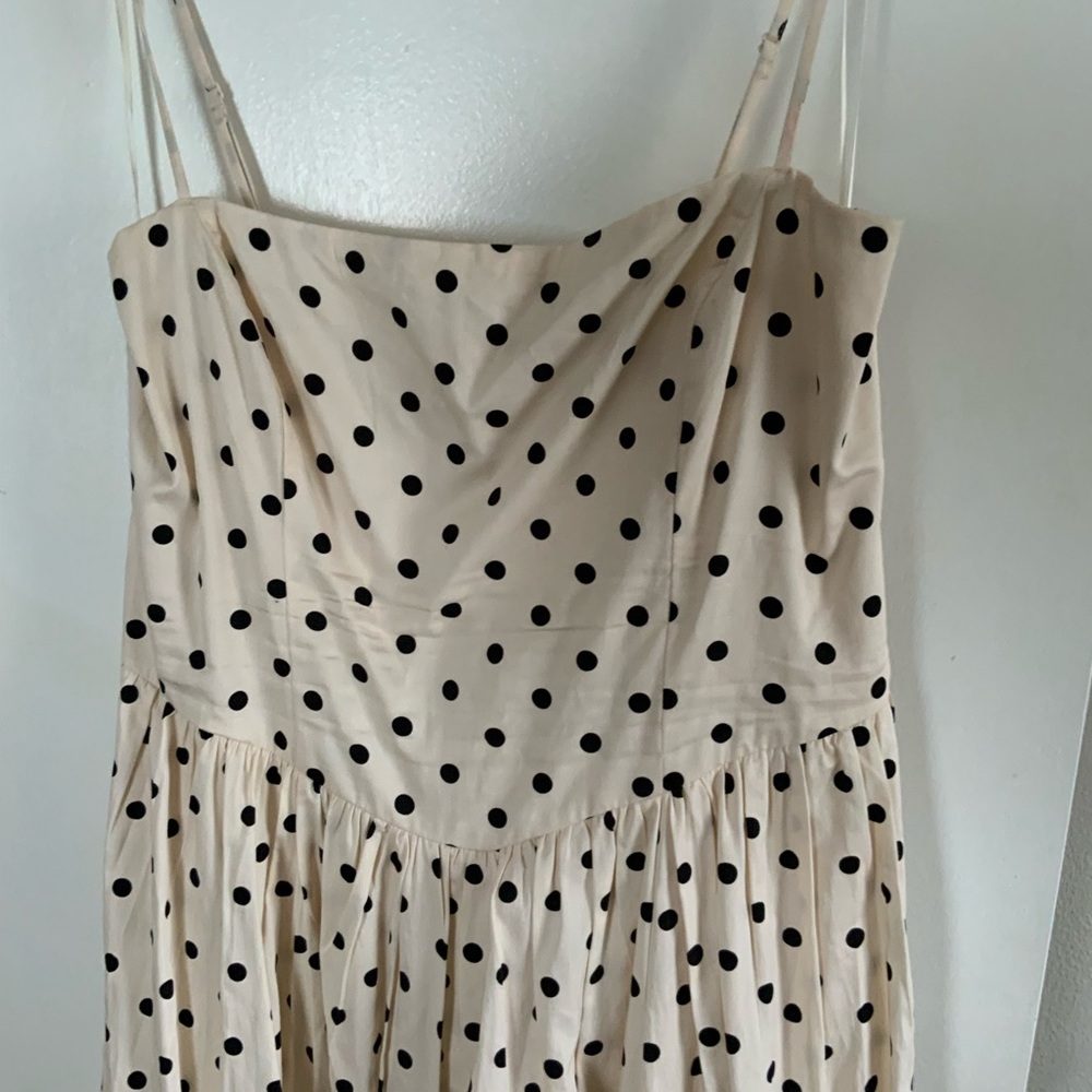 Abercrombie & Fitch Cream polka dot maxi dress XL - Picture 2 of 4